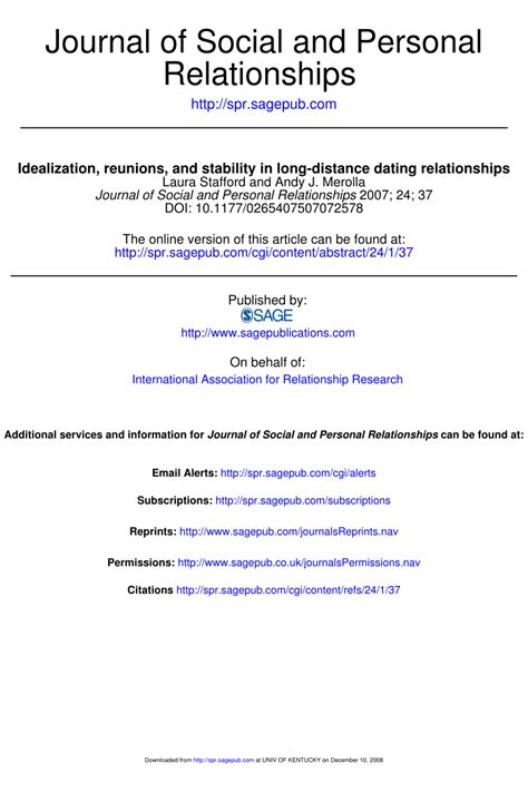 idealization reunions and stability in long-distance dating relationships
